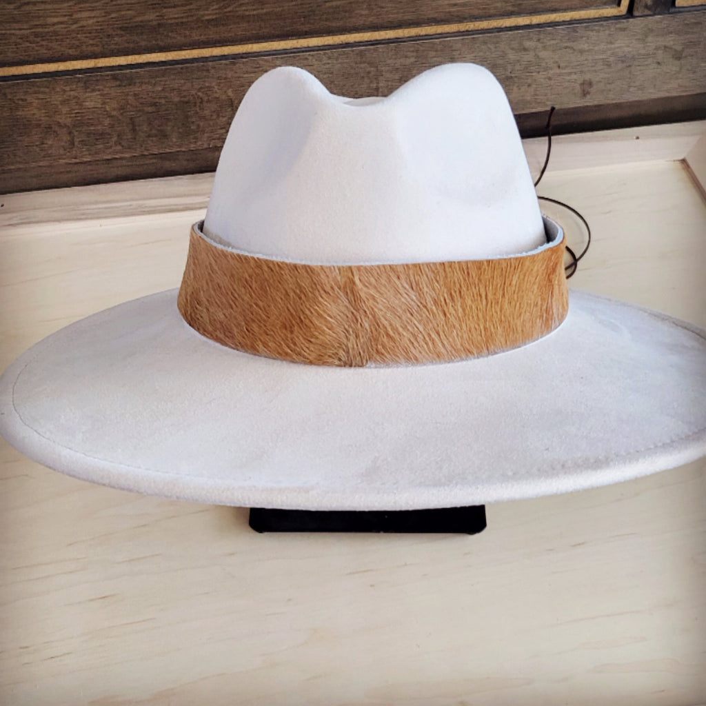 Wide Hair Hide Leather Tan Hat Band Only 954h