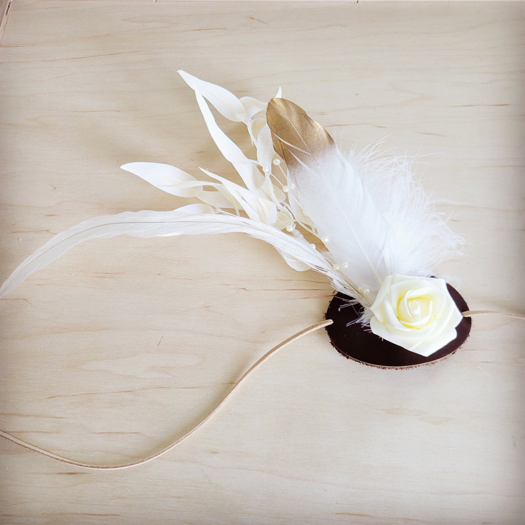 Boho Western Wedding Floral Bridal Hat Band Only 984v