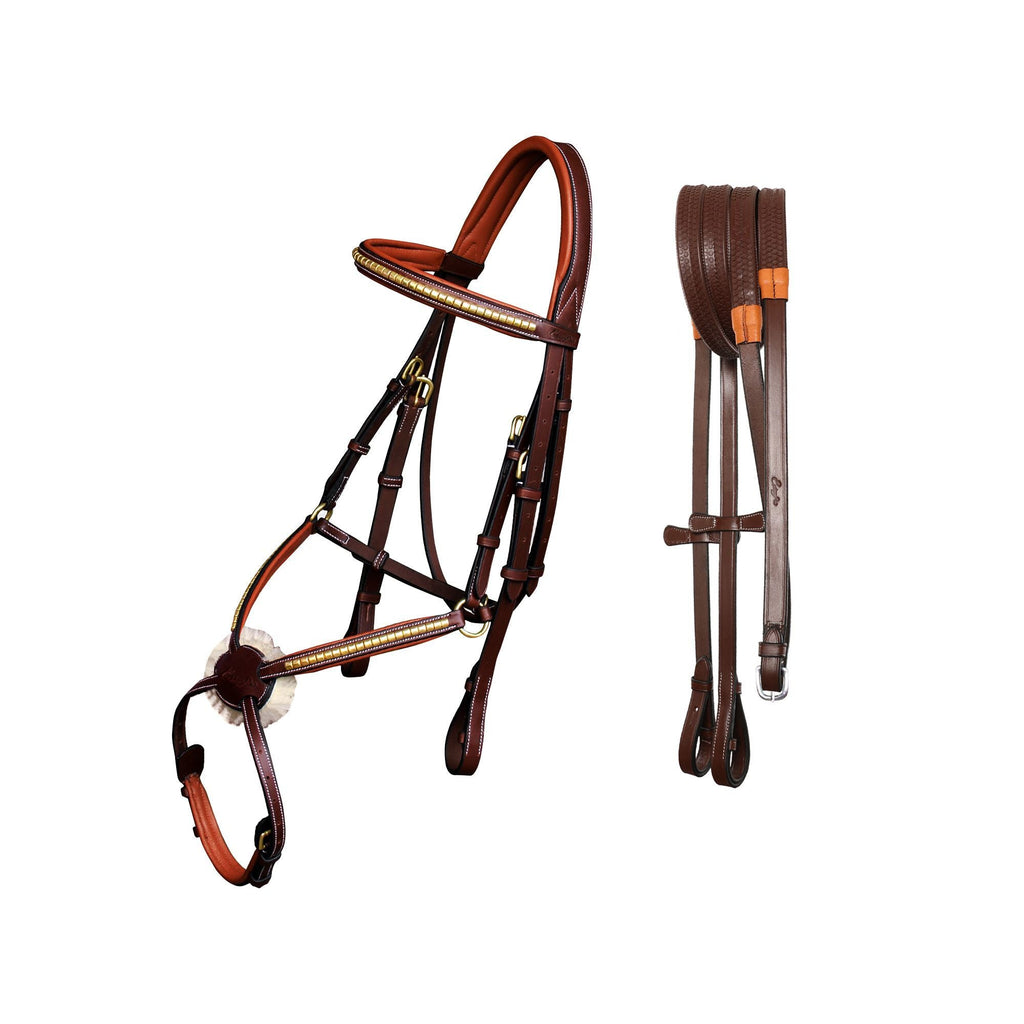 ExionPro SS / Brass Clincher Figure 8 Bridle with Rubber Reins