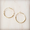 **Opulent Gold Beaded Texture Hoop Earrings 219cr