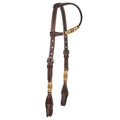 WD-SEH1 Chocolate Natural Rawhide Quick Change Single Ear Headstall