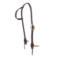 WD-RTSEH-HO-15 Heavy Oiled Rope Tooling Floral Double Buckle Single Ear Headstall