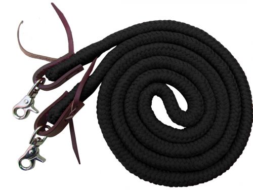 19504 - (Purple) 8ft braided soft cotton barrel reins with scissor snap ends.