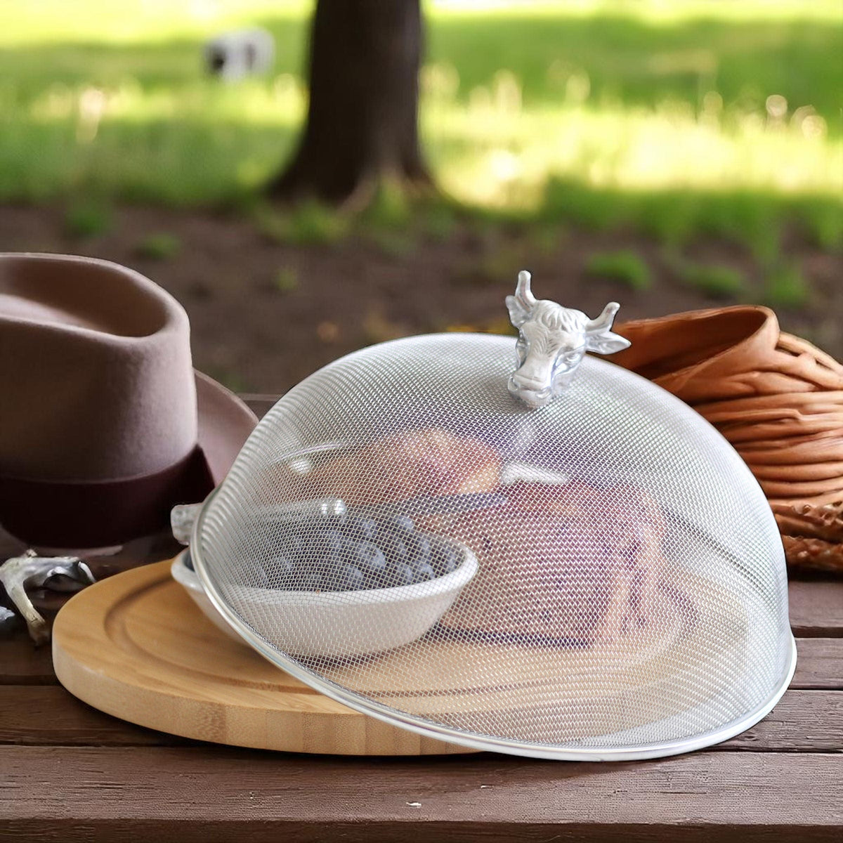 Cow Head 3 Piece Picnic Cheese Board / Spreader