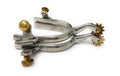 AJ Tack Men's Plain Band Roping Spurs, Stainless Steel with Brass Rowels
