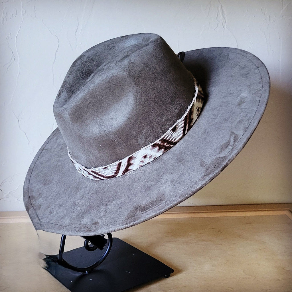 Gold Aztec Western Leather Band w/ Choice of Boho Hat 985e