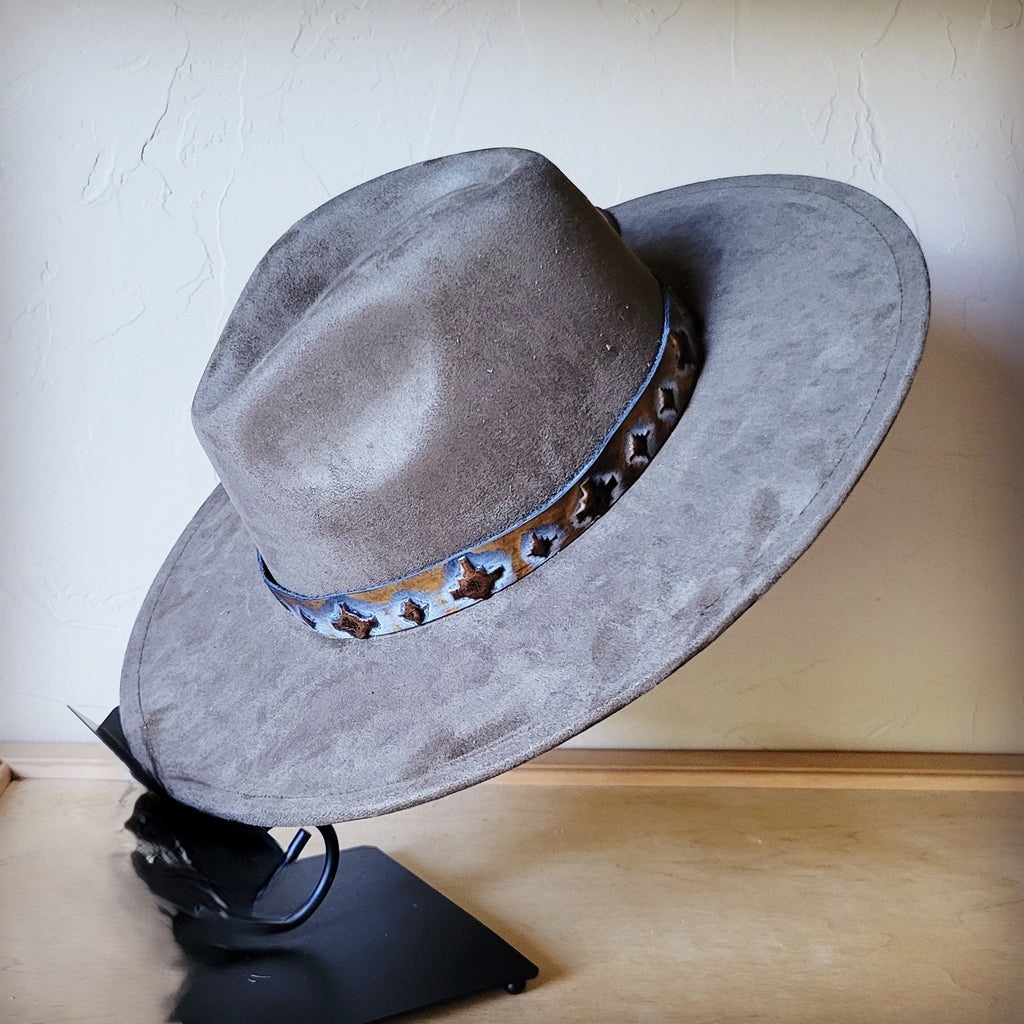 Blue Navajo Western Leather Band w/ Choice of Boho Hat 984x