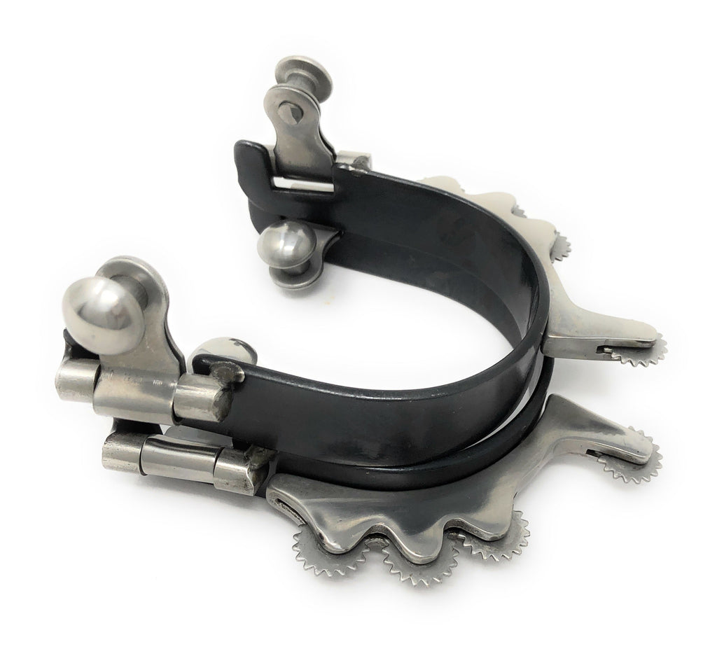 AJ Tack Men's Black Horizontal Rowels Bumper Spurs