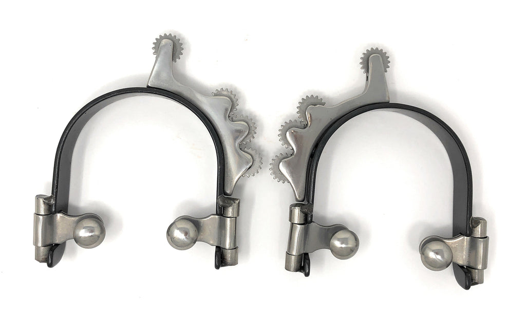 AJ Tack Men's Black Horizontal Rowels Bumper Spurs