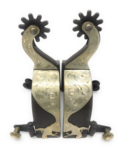AJ Tack Men's Antique Brown Reining Horse Spurs