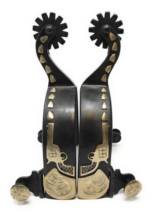 AJ Tack Men's Antique Brown Revolver Spurs