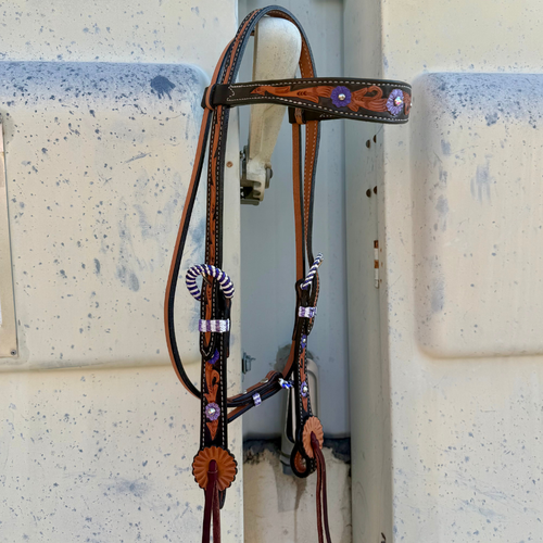 2800 - Purple Collection 1 - 1/2" Contour browband headstall