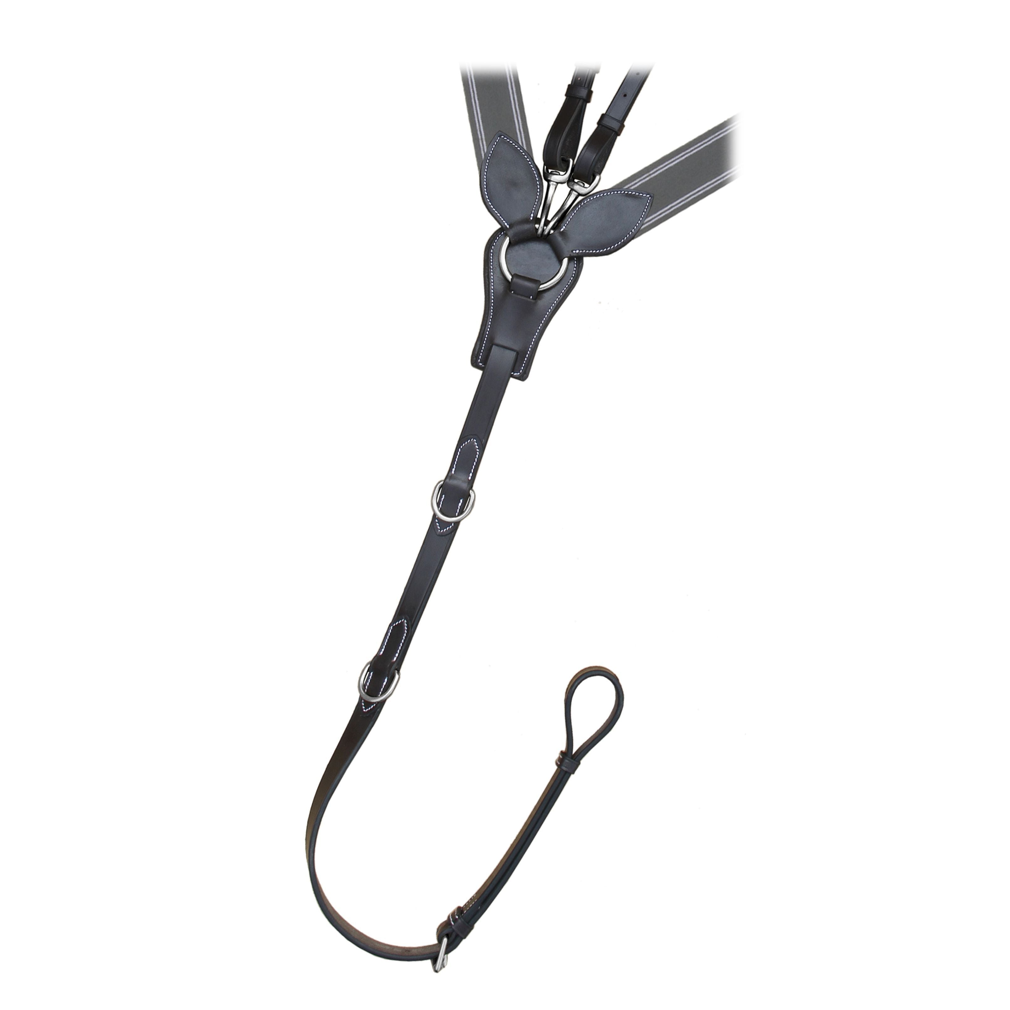 ExionPro Wide Elastic 3 Point Breastplate - Grey Elastic with White Lines