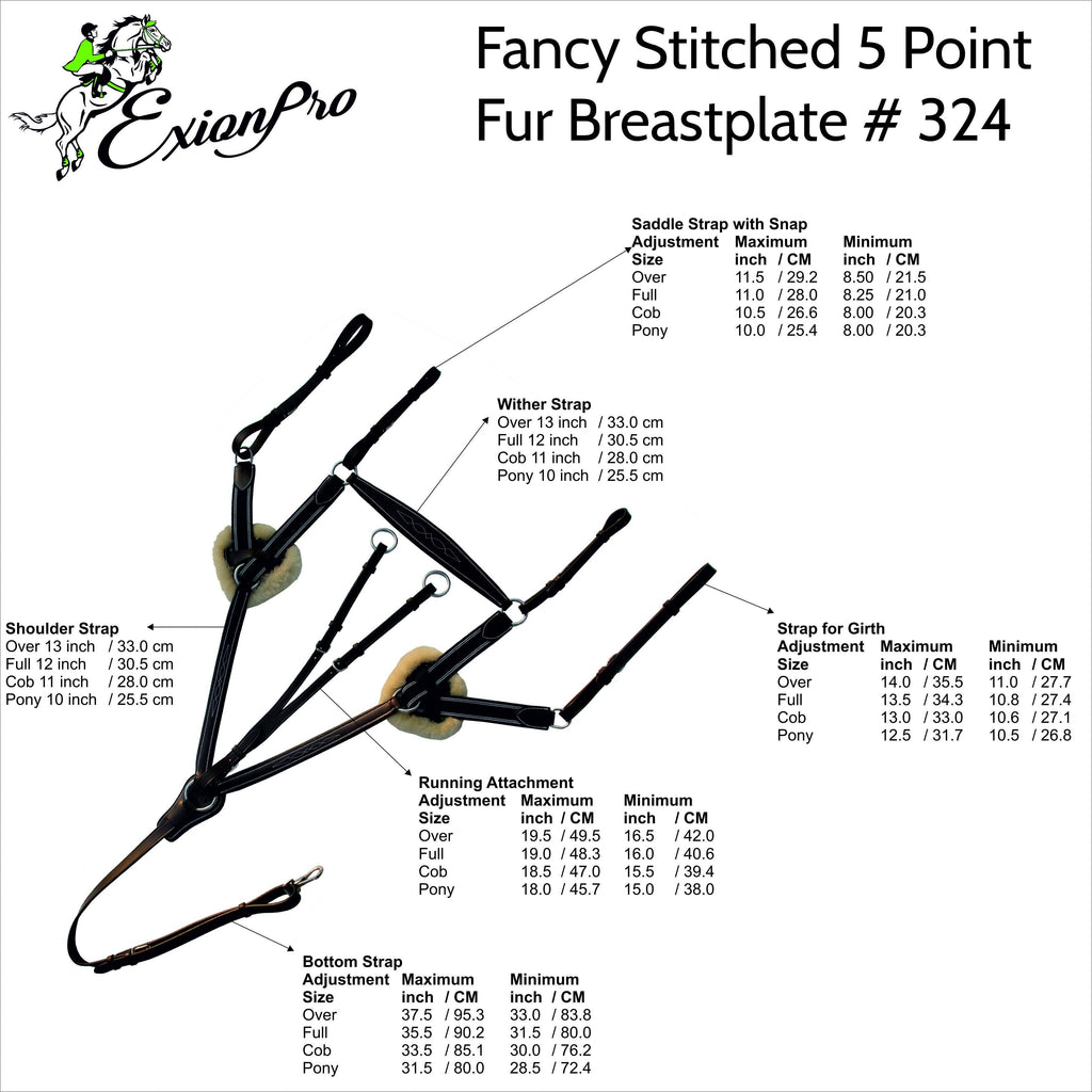 ExionPro 5 Point Breastplate - Green Elastic with Yellow Lines
