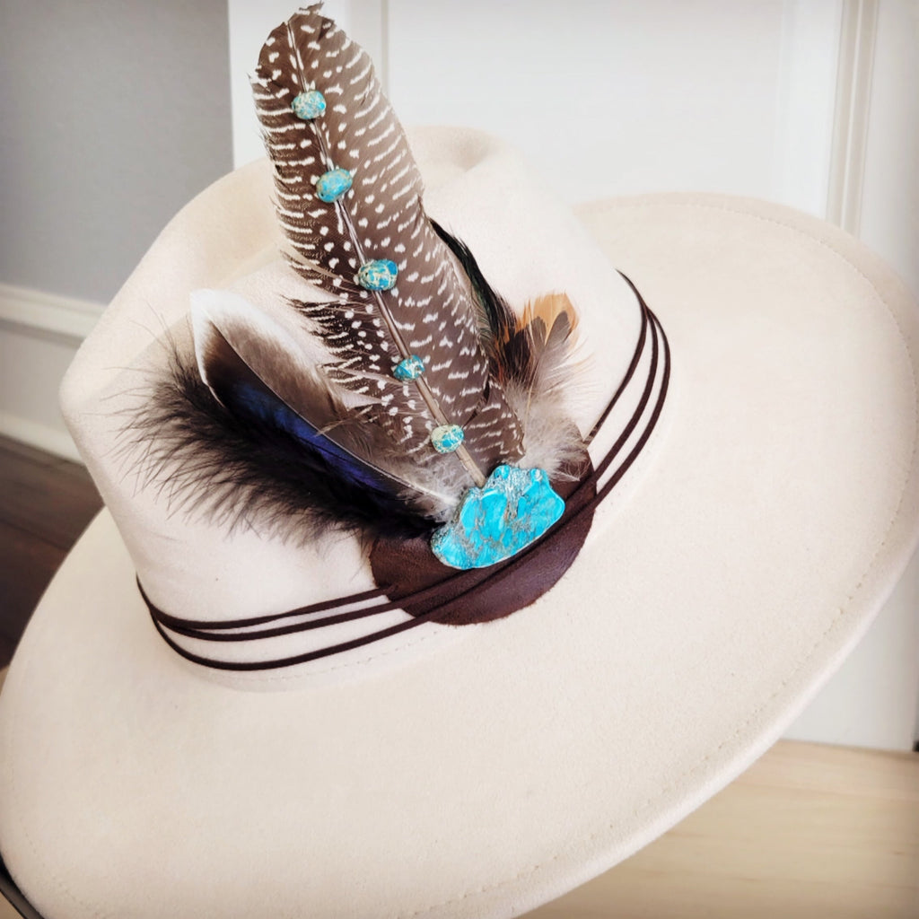 Regalite Accent Turkey Feather & Leather Hat Band Only 954t