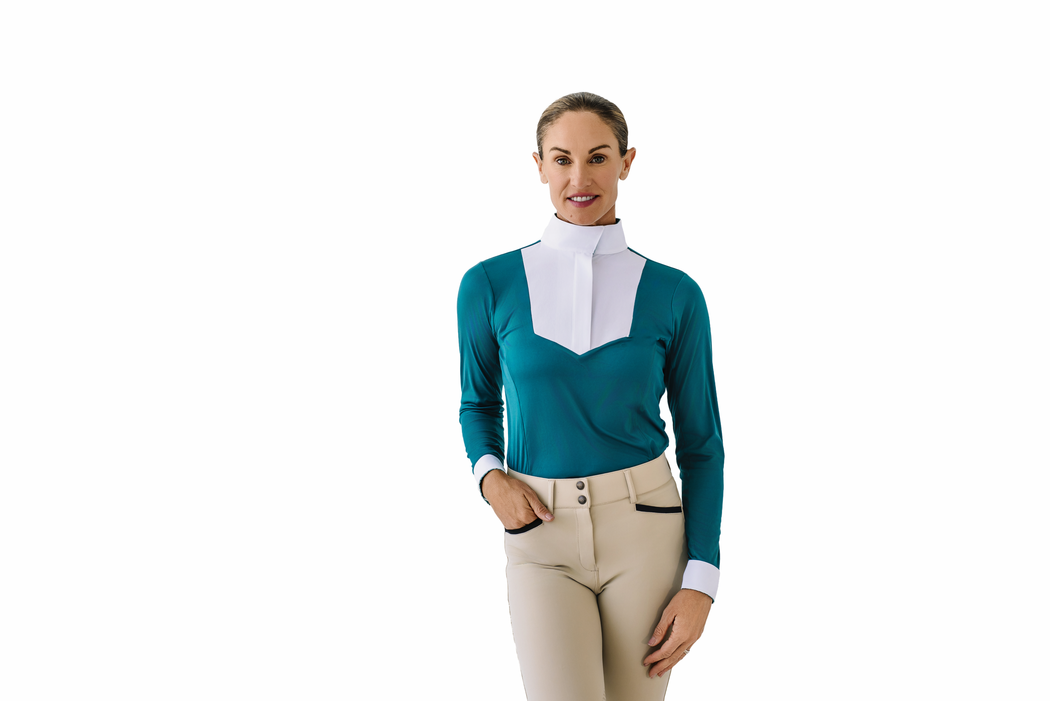 Bib Front Show Shirt - Deep Teal