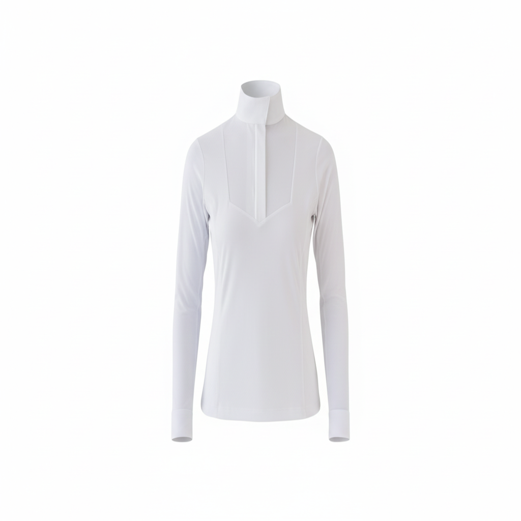 Bib Front Show Shirt - White