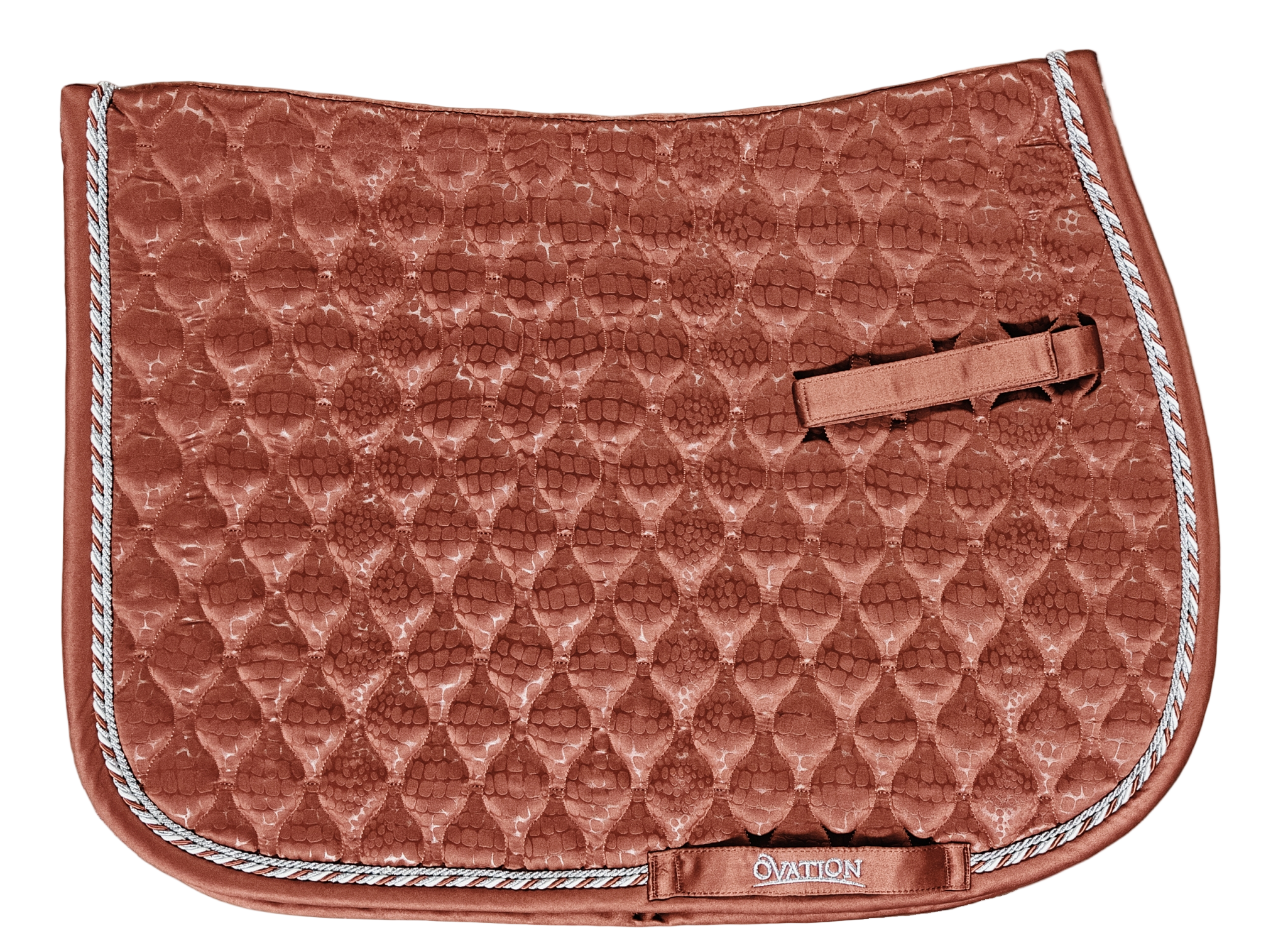 Embossed Leopard Satin All-Purpose Saddle Pad - Cinnamon