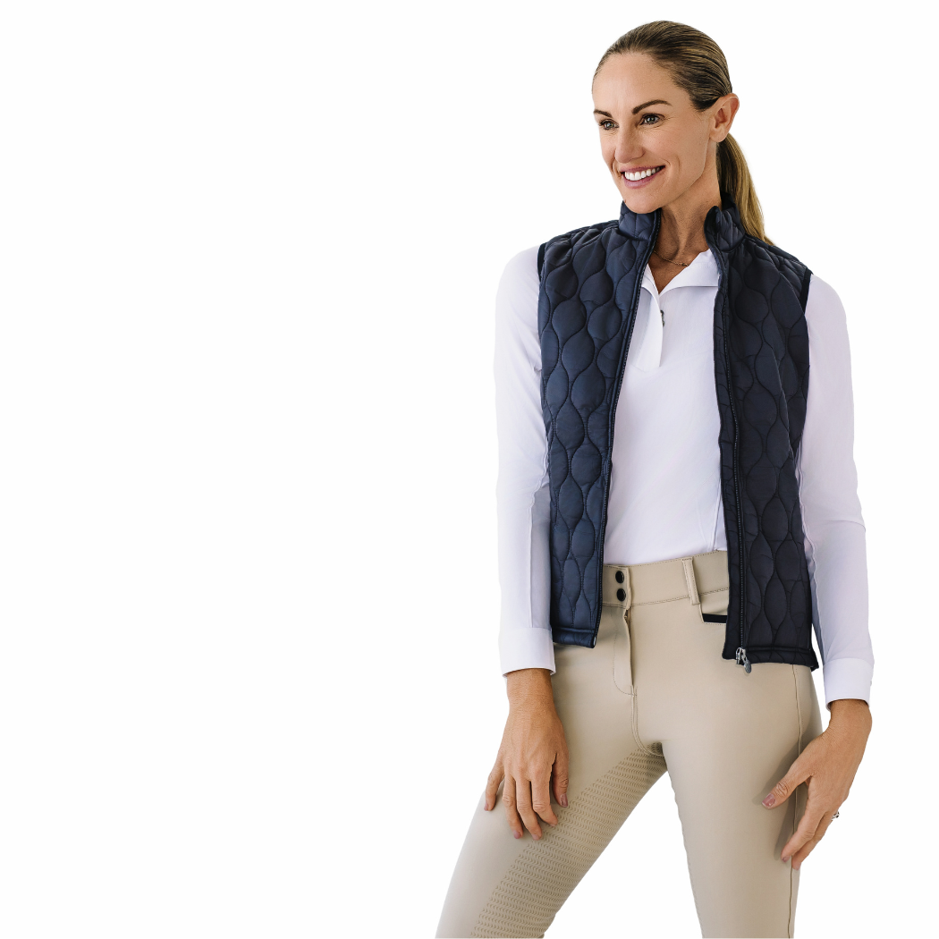 Quilted Hybrid Puffer Vest - Black