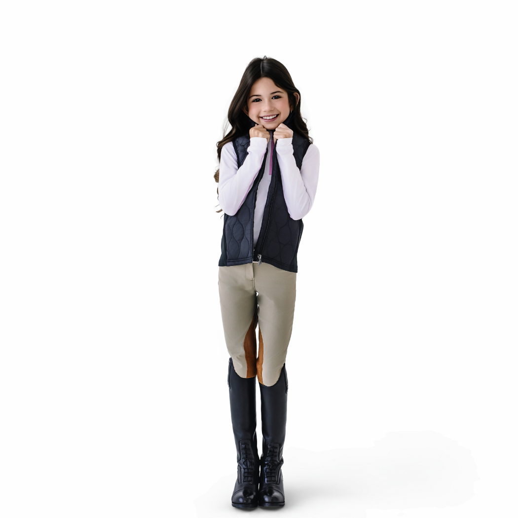 Kids' Quilted Hybrid Puffer Vest - Black