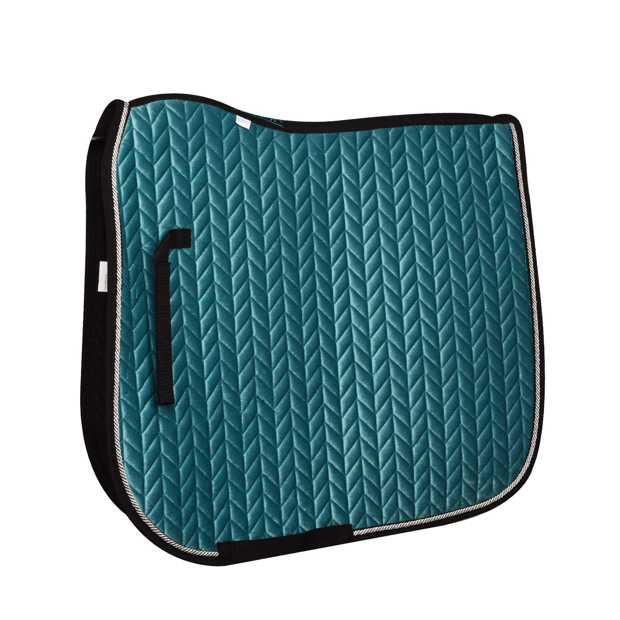 Elegance Velvet Dressage Saddle Pad - Grey/White/Black