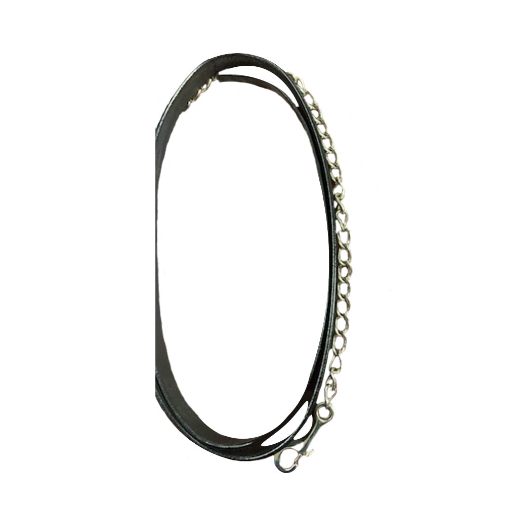 Henri de Rivel Pro Collection Leather Lead with 24" Solid Brass Chain