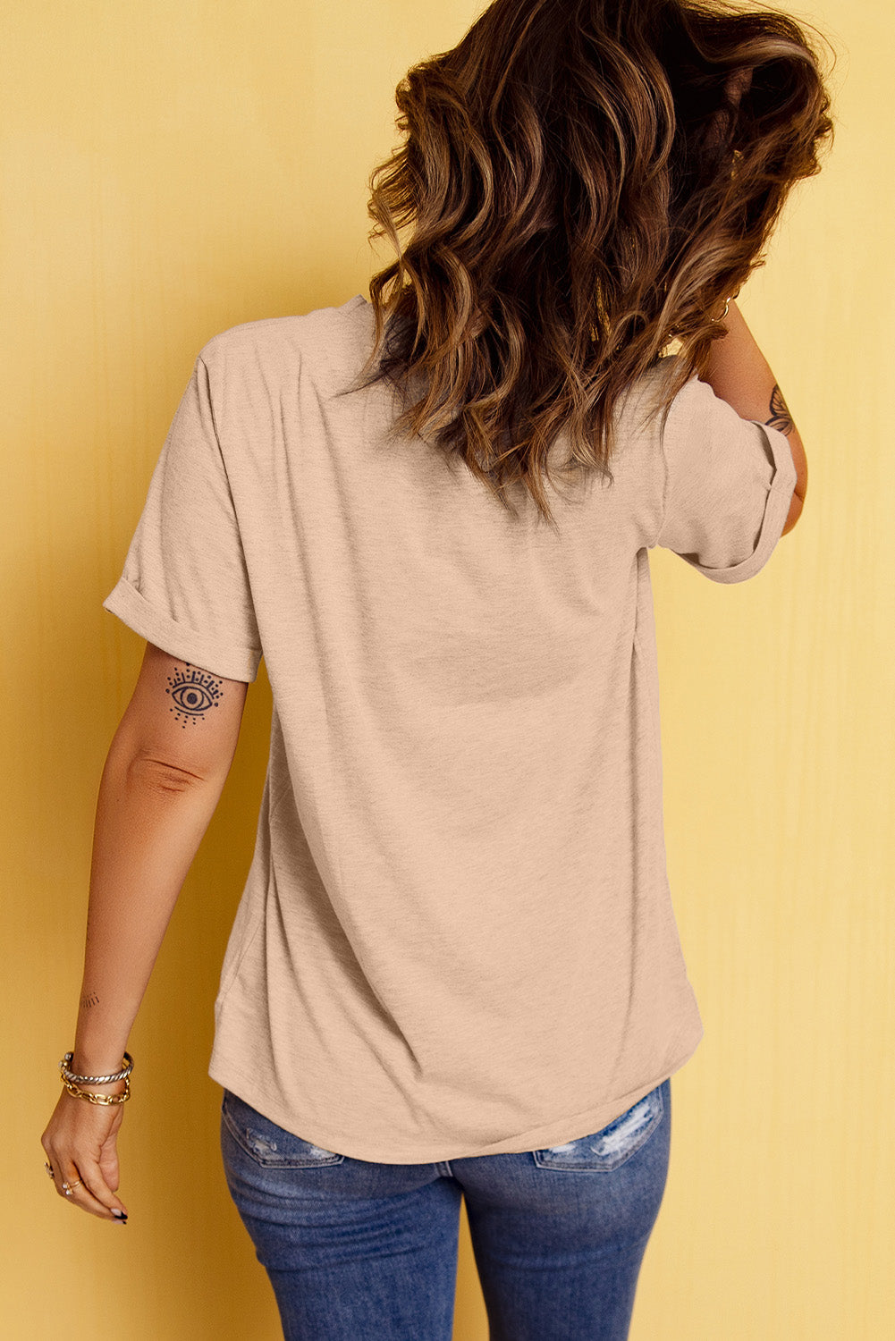 Khaki Rodeo Horse Graphic Western Cowgirl Fashion T Shirt
