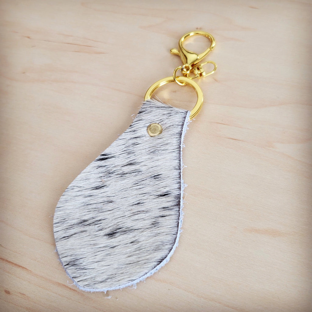 Leather Keychain-Brindle Cowhide 702m