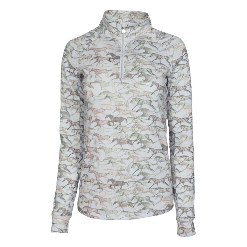 Dapplebay Galloping Watercolor 1/4 Zip Riding Top