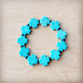 **Turquoise Cross Beaded Stretch Bracelet 811a