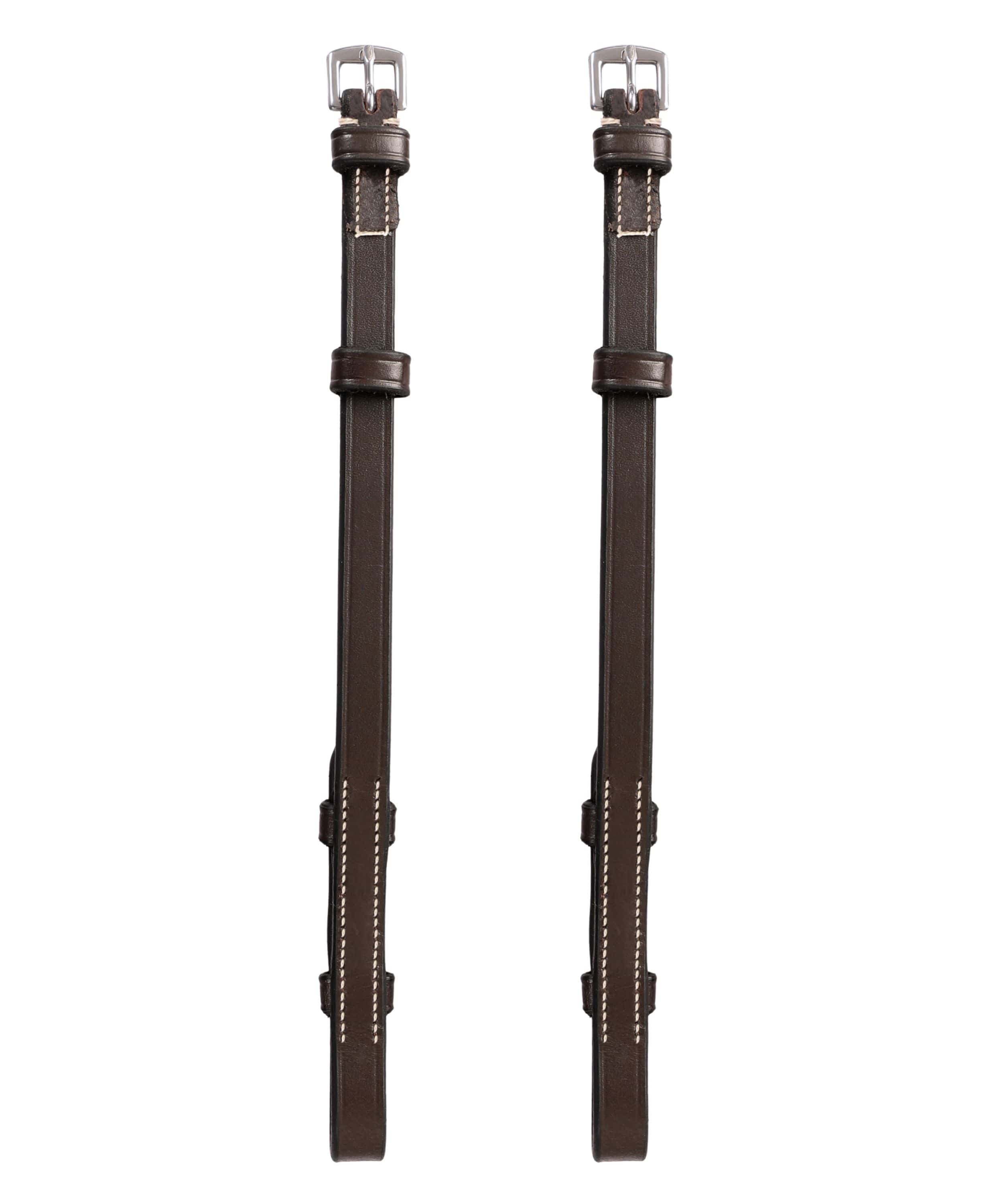ExionPro Bridle Cheek Pieces With Hook Fastening - White Stitching