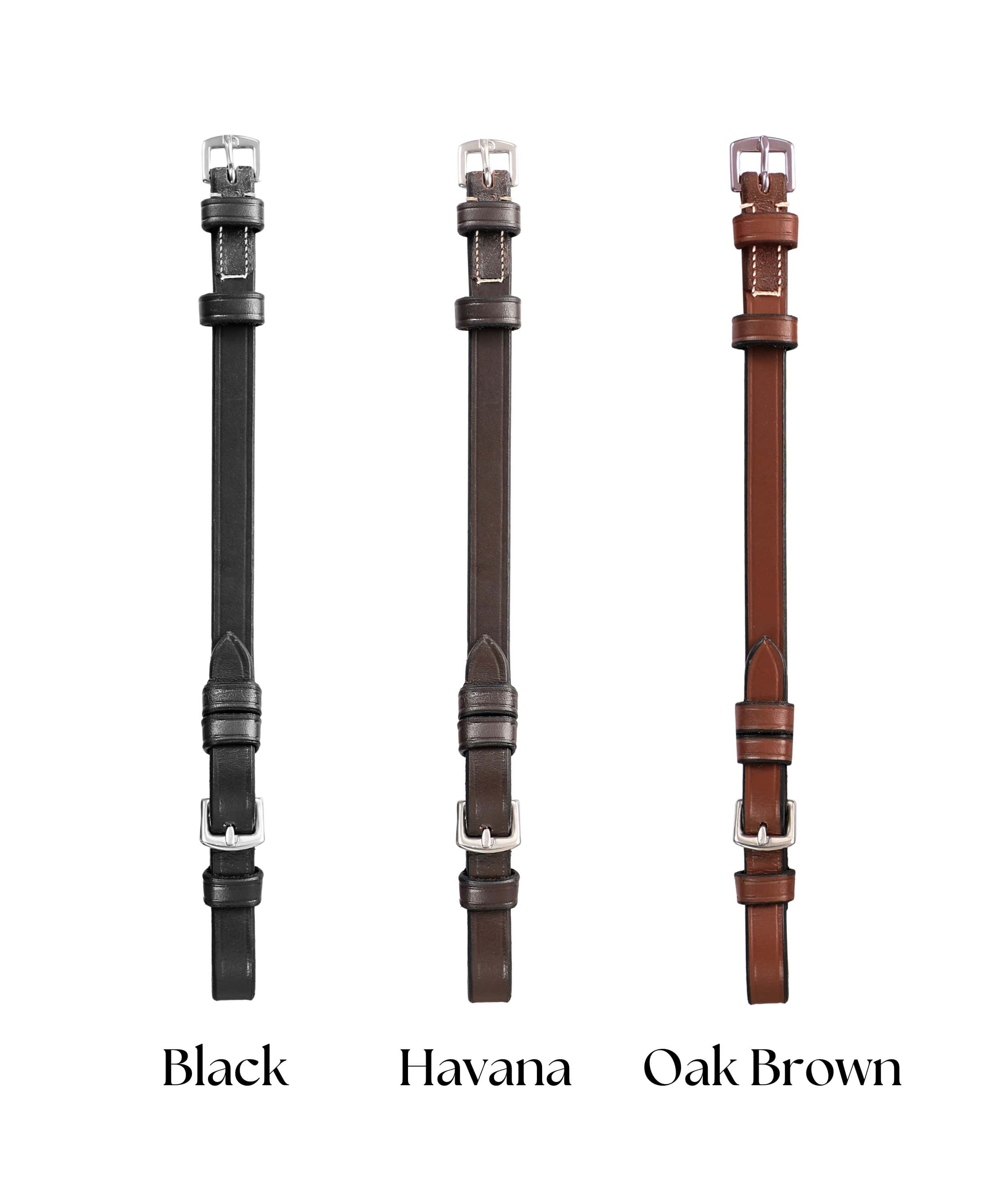 ExionPro Bridle Cheek Pieces With Buckle Fastening - White Stitching