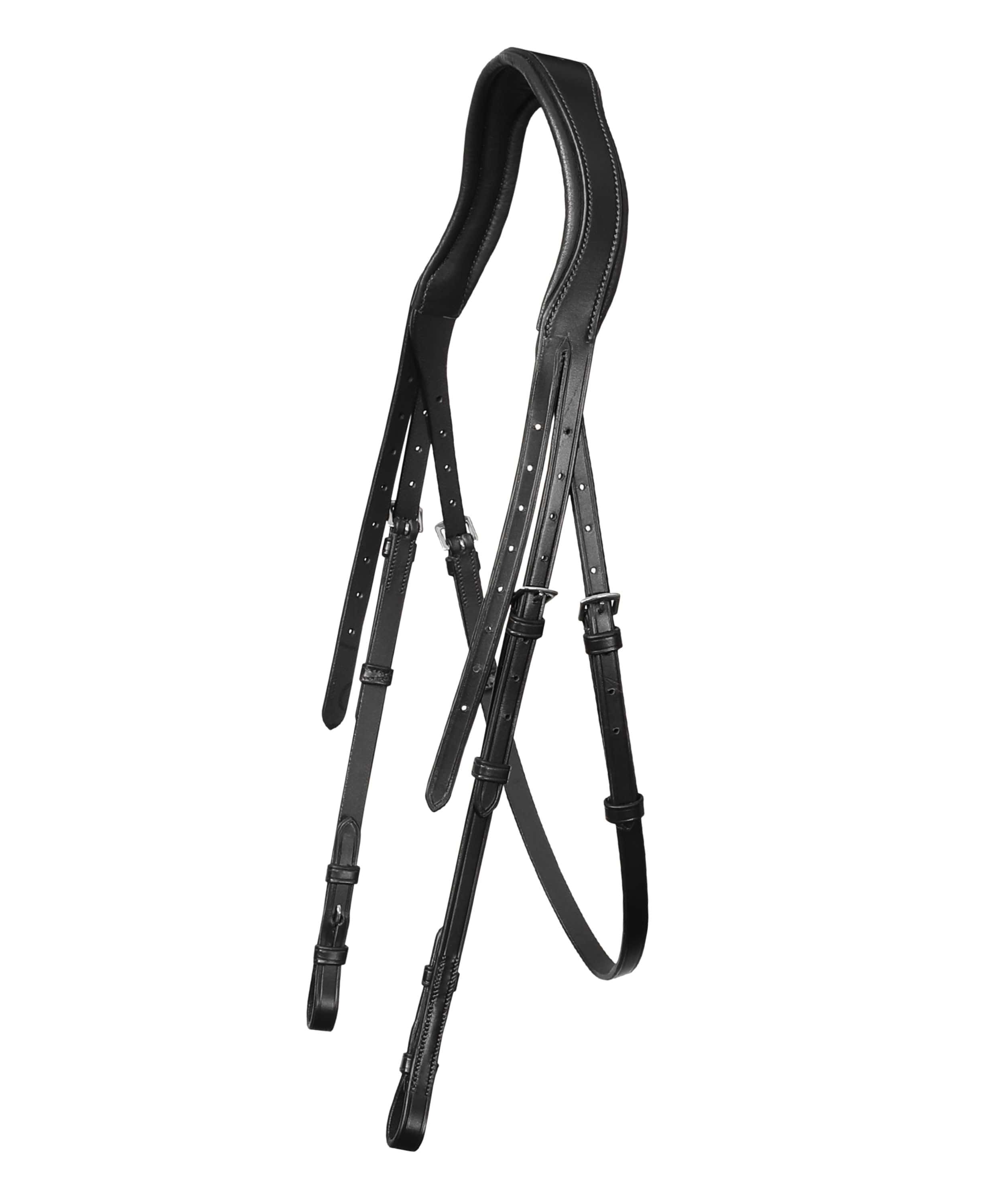 Exion 'Vega' White Piping Dressage Bridle with Reins