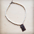 Freshwater Pearl Collar Necklace w/ Copper Cross Pendant 259z