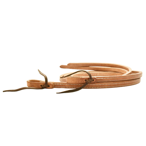 AJ Tack Harness Leather Double-N-Stitched Split Reins - 5/8in x 7ft 6in