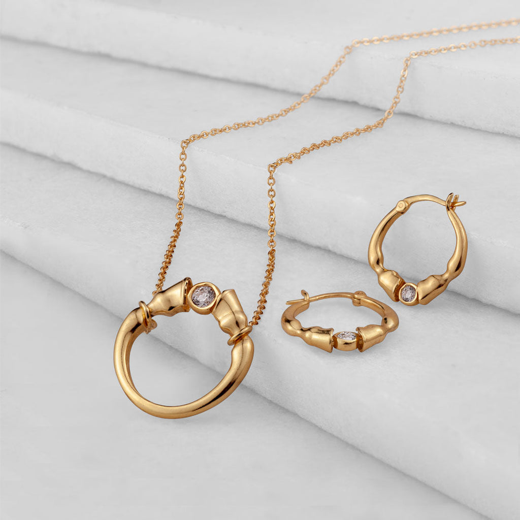Cavallo - Moissanite Horseshoe Earring in Gold