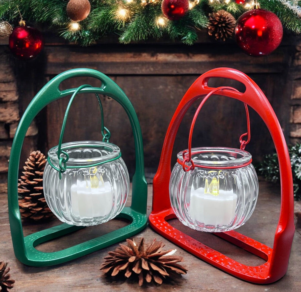 English Stirrup Candle Lights - Green