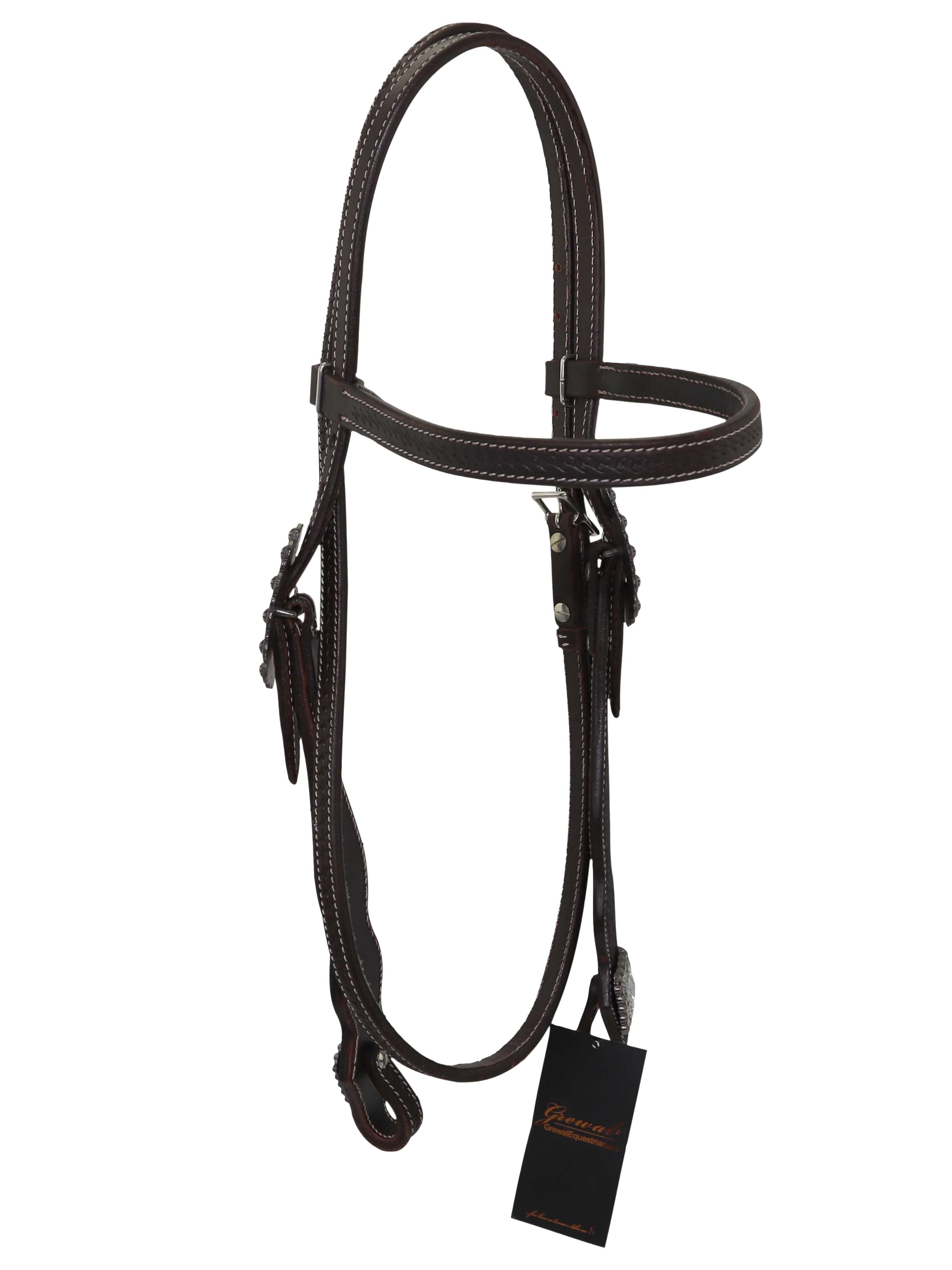 Bristol Dark Brown Western Browband Headstall with Bling