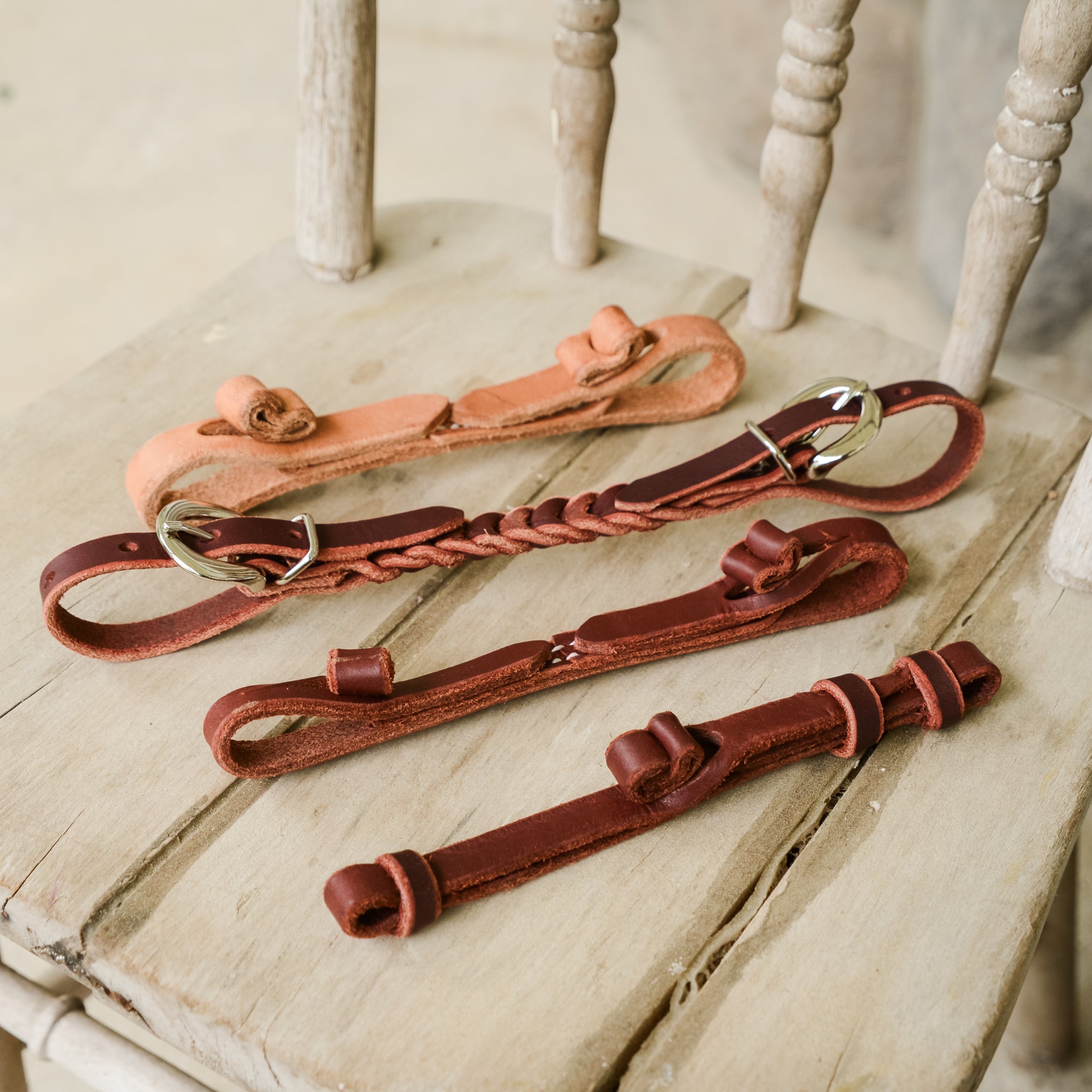 AJ Tack Latigo Leather 2 Button Curb