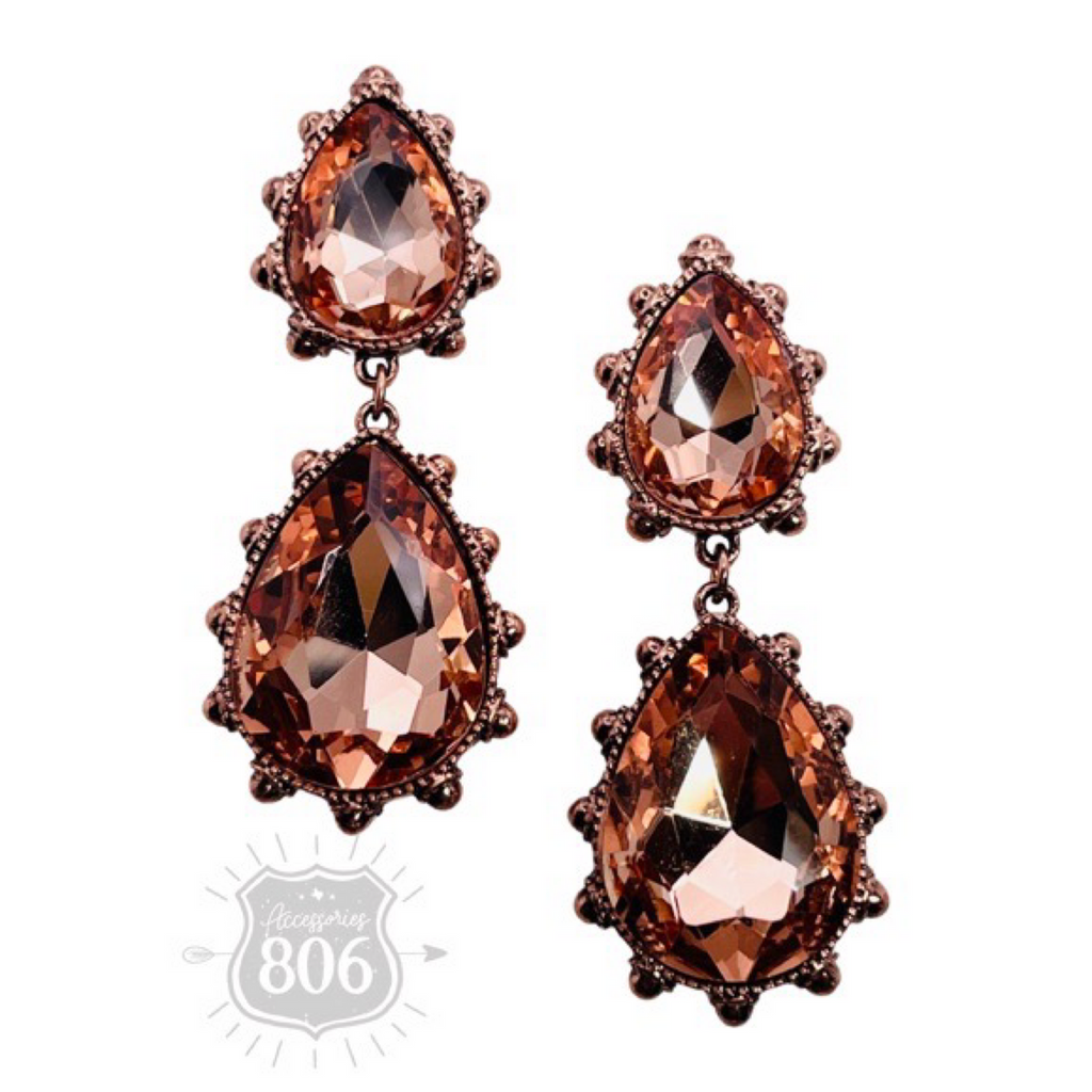 Western rhinestone teardrop earring - LC