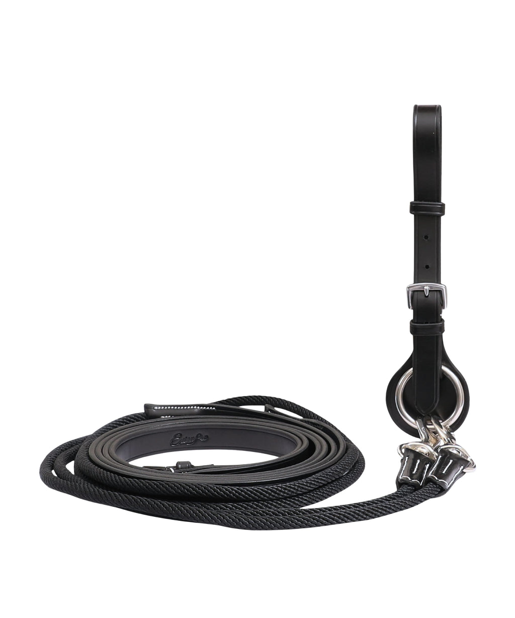 ExionPro Rope & Leather Draw Reins with Girth Loop