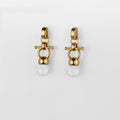 Briolette - Moonstone Horse Bit Equestrian Earring in Gold