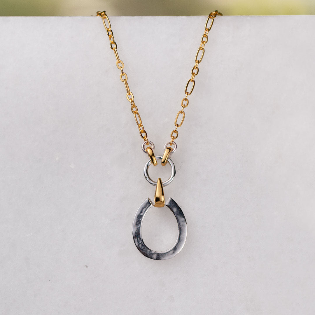 Equinox - Equestrian Horseshoe Earring Two Tone