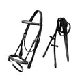 ExionPro Twin Designer Fancy Stitched English Snaffle Bridle with Reins