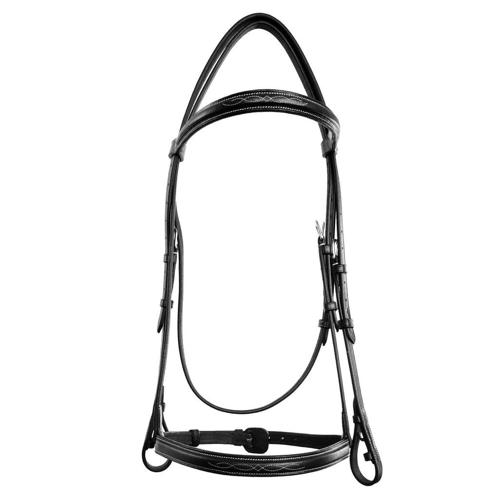 ExionPro Raised Thin Noseband Traditional Hunter Bridle with Reins