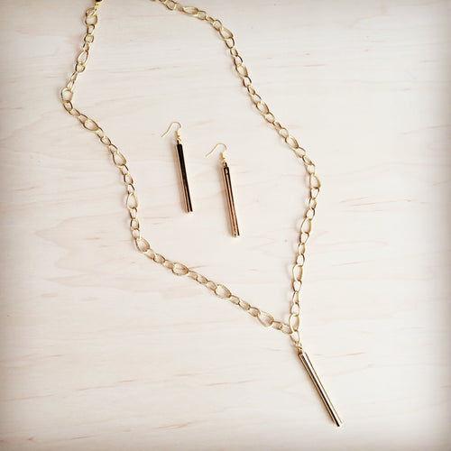 **Gold Bar Dangle Earrings  219cf