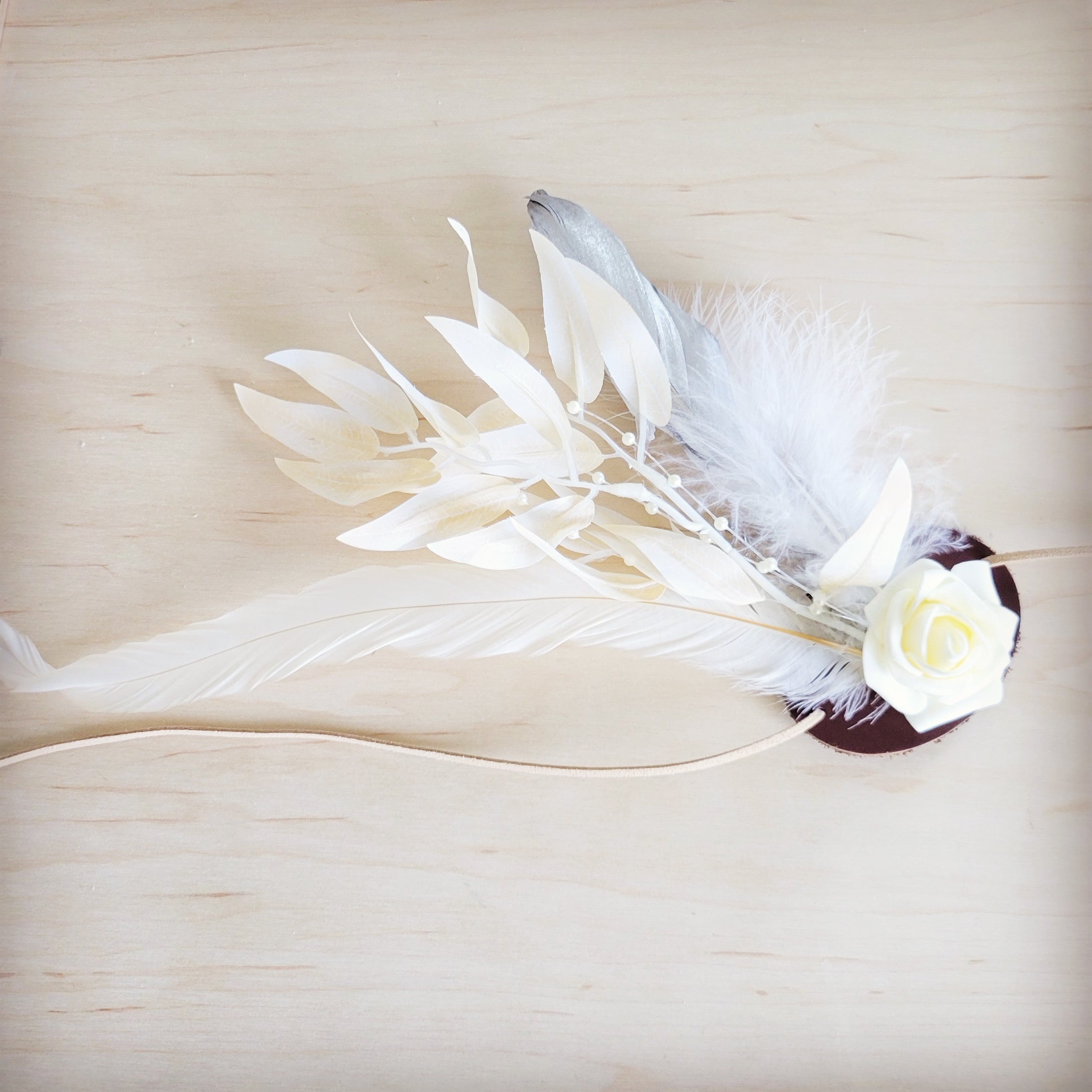 Boho Western Wedding Floral Bridal Hat Band Only Silver 987g
