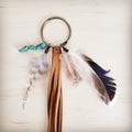Boho Western Boot Bling Charm with Leather Fringe 500a