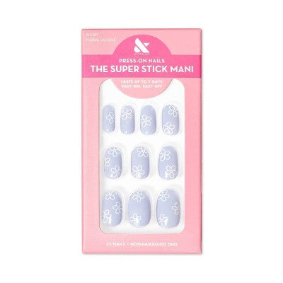 Olive & June Fake Nails S Round Floral Doodle 32ct - New