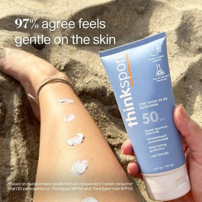 thinksport Mineral Sunscreen Water Resistant Lotion SPF 50 6 fl oz - Imperfect Container